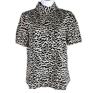 Lark & Ro Women's Short Sleeve Blouse Mock Neck Size 4